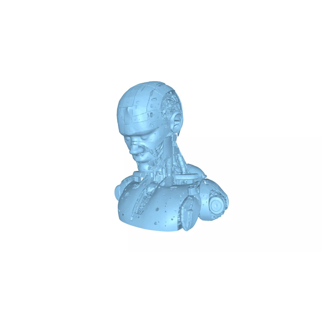 Sci Fi Android Robot Head 3D Model – Game Ready Cybernetic Character - View 7