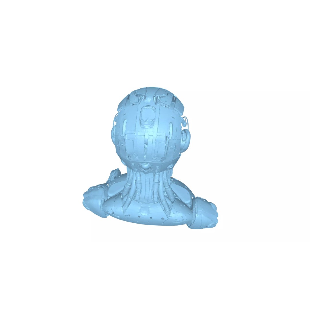 Sci Fi Android Robot Head 3D Model – Game Ready Cybernetic Character - View 9