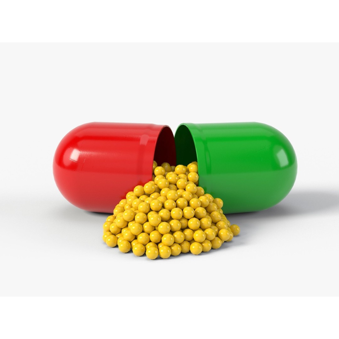 Capsule Pill 3D Model – High Poly PBR Asset with Color Variations - View 3
