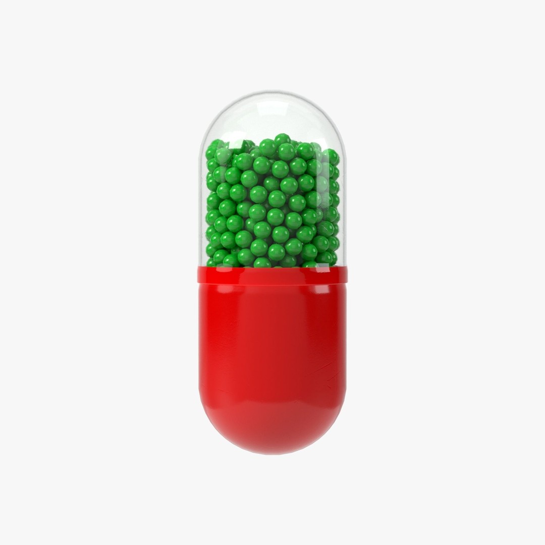 Capsule Pill 3D Model – High Poly PBR Asset with Color Variations - View 7