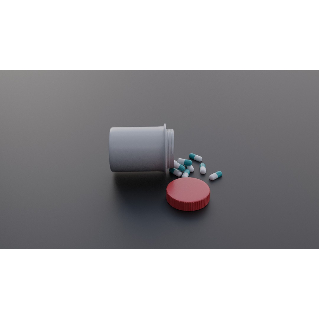 Medicine Jar 3D Model – Low Poly PBR Asset for Healthcare, FBX, OBJ - View 5