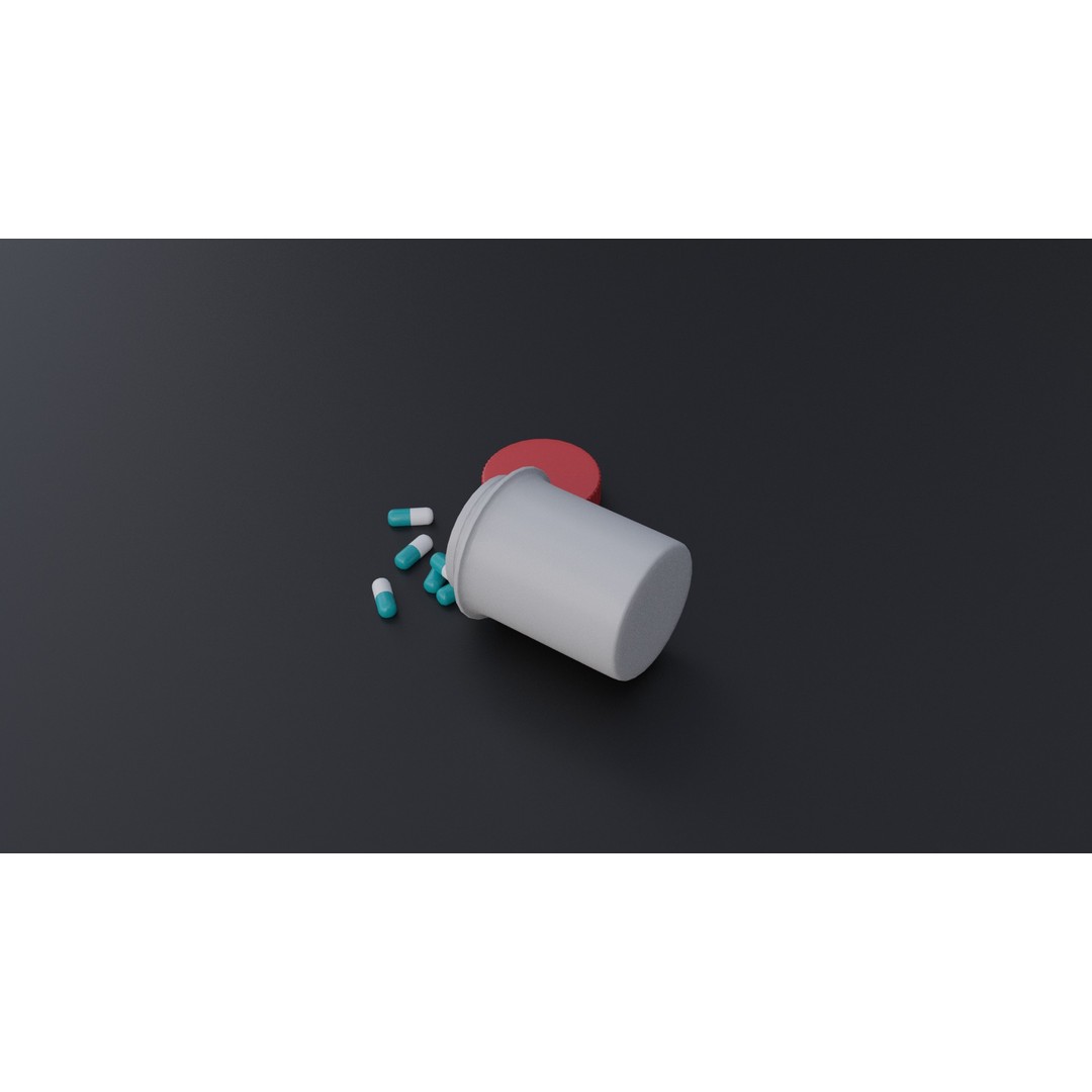 Medicine Jar 3D Model – Low Poly PBR Asset for Healthcare, FBX, OBJ - View 6
