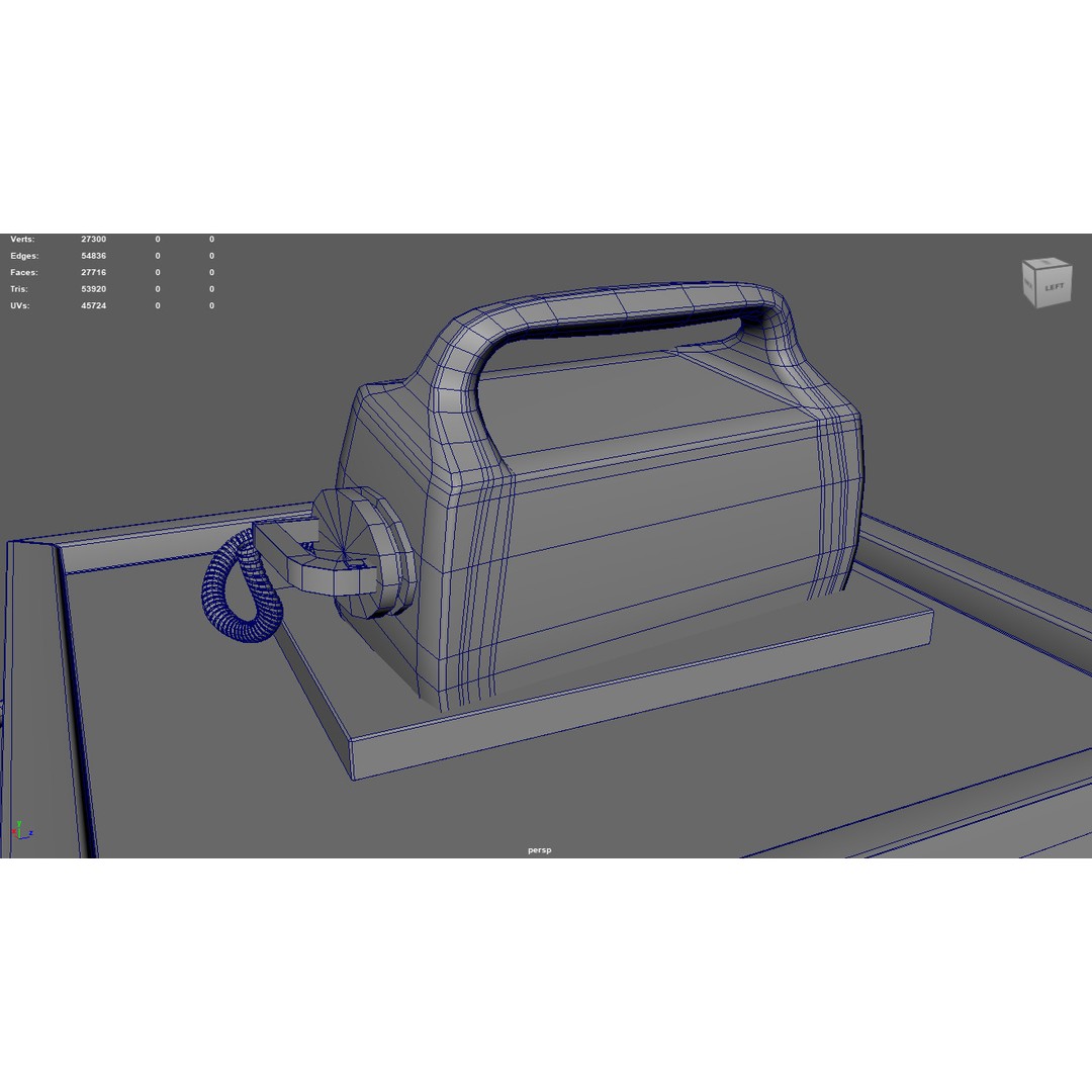 Emergency Cart 3D Model – Low-Poly Hospital Equipment with Defibrillator