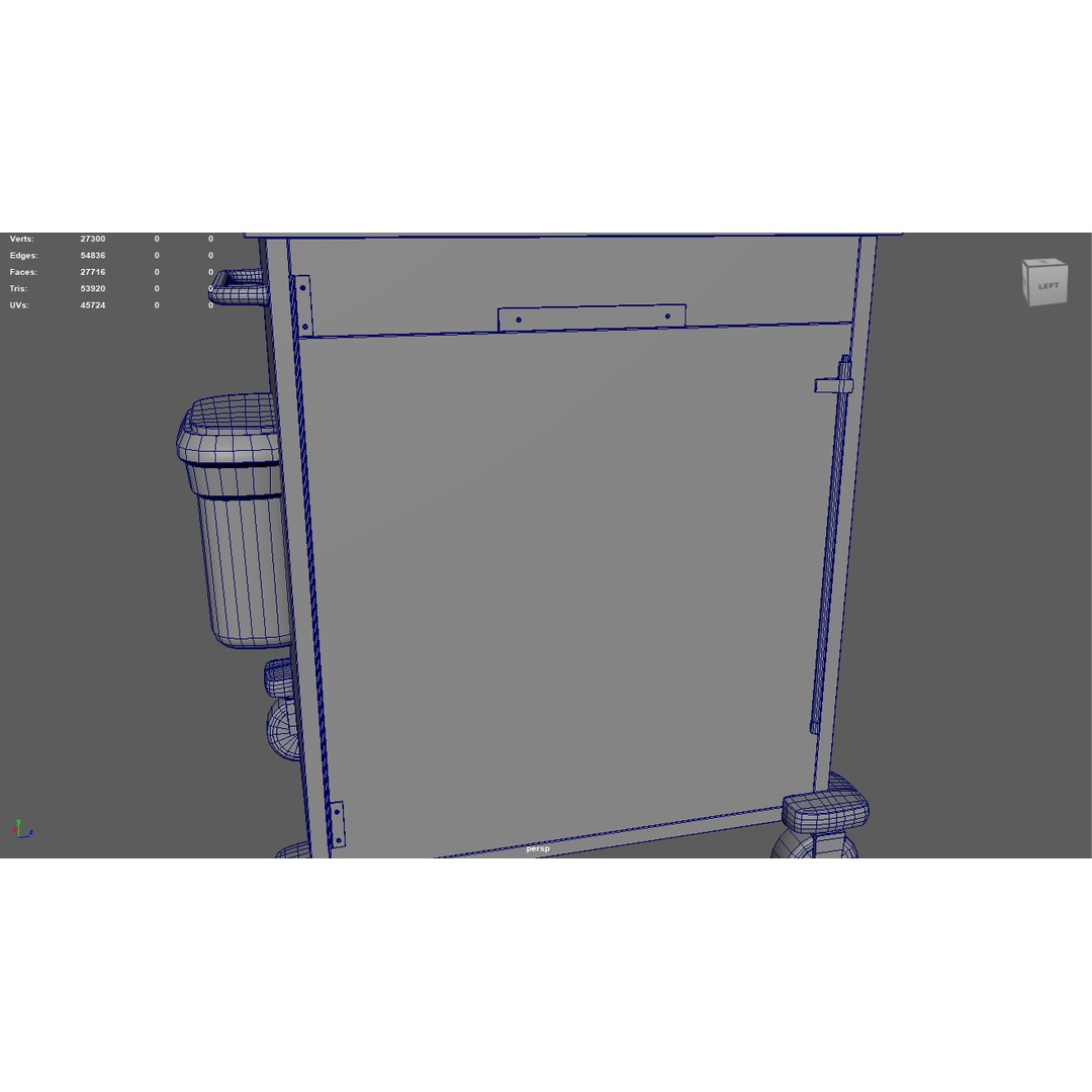 Emergency Cart 3D Model – Low-Poly Hospital Equipment with Defibrillator - View 18