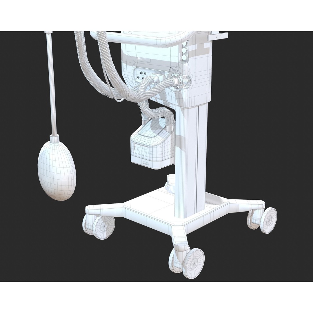 Medical Ventilator 3D Model – High Quality ICU System, FBX, OBJ