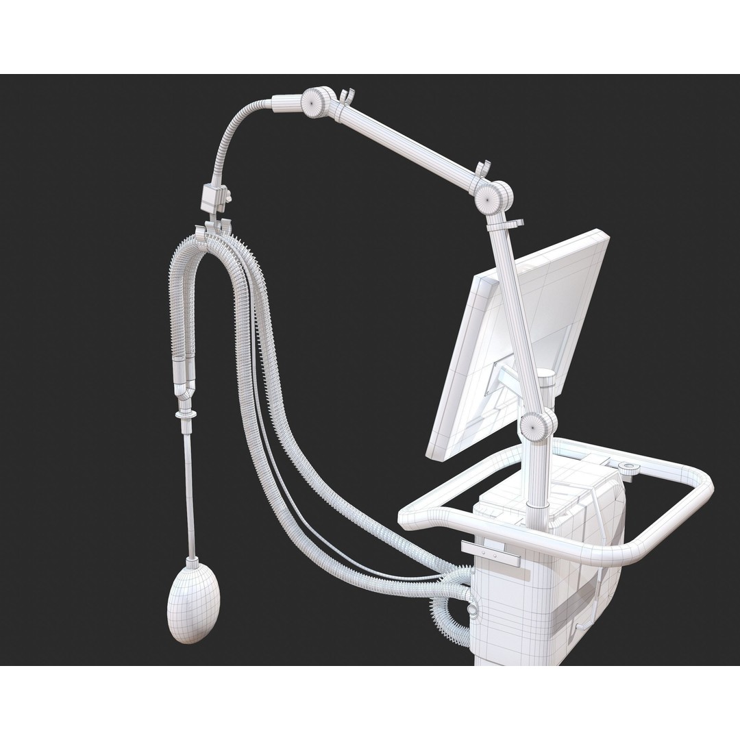 Medical Ventilator 3D Model – High Quality ICU System, FBX, OBJ - View 19