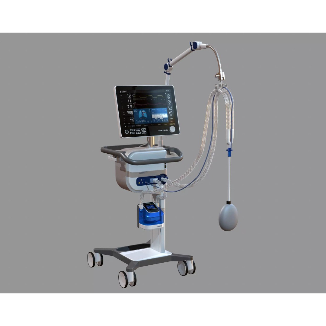 Medical Ventilator 3D Model – High Quality ICU System, FBX, OBJ - View 2