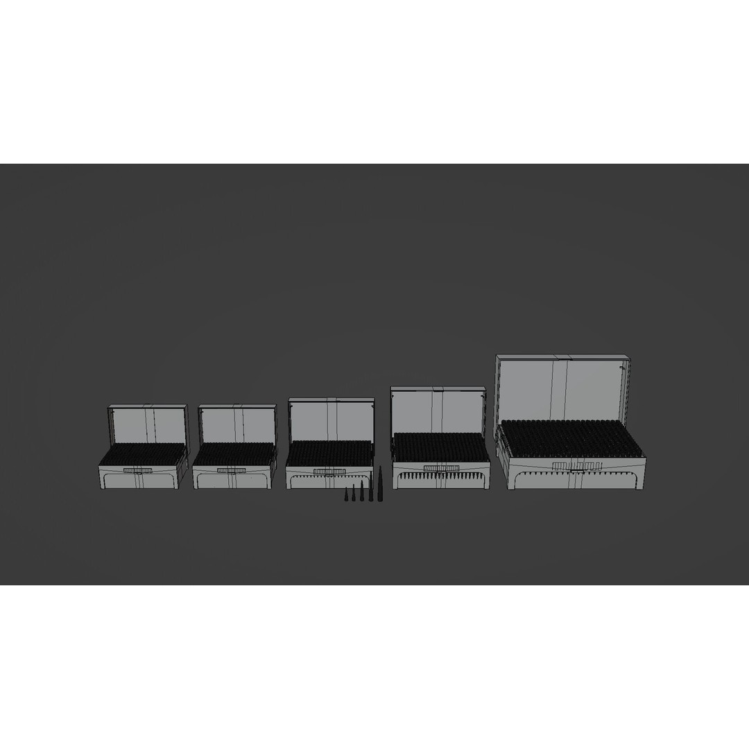Pipette Tips Box 3D Model – Multichannel Tips 10µL to 10ML, FBX - View 6