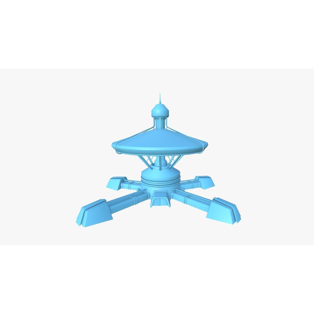SciFi Facility C07 3D Model – Low Poly Sci-Fi Exterior, FBX - View 9