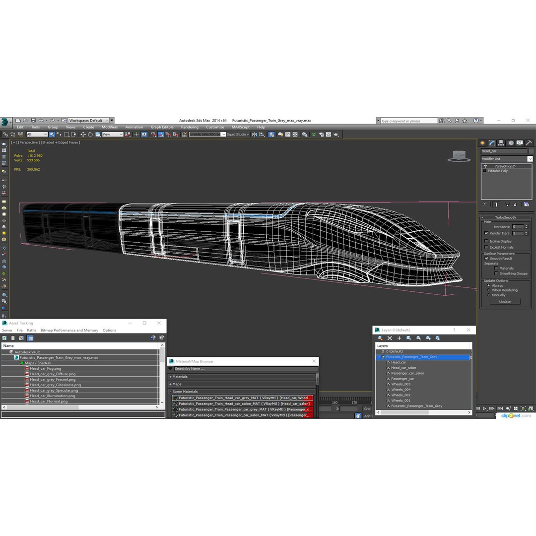 Futuristic Passenger Train 3D Model – Sci-Fi High-Speed Rail, PBR - View 24