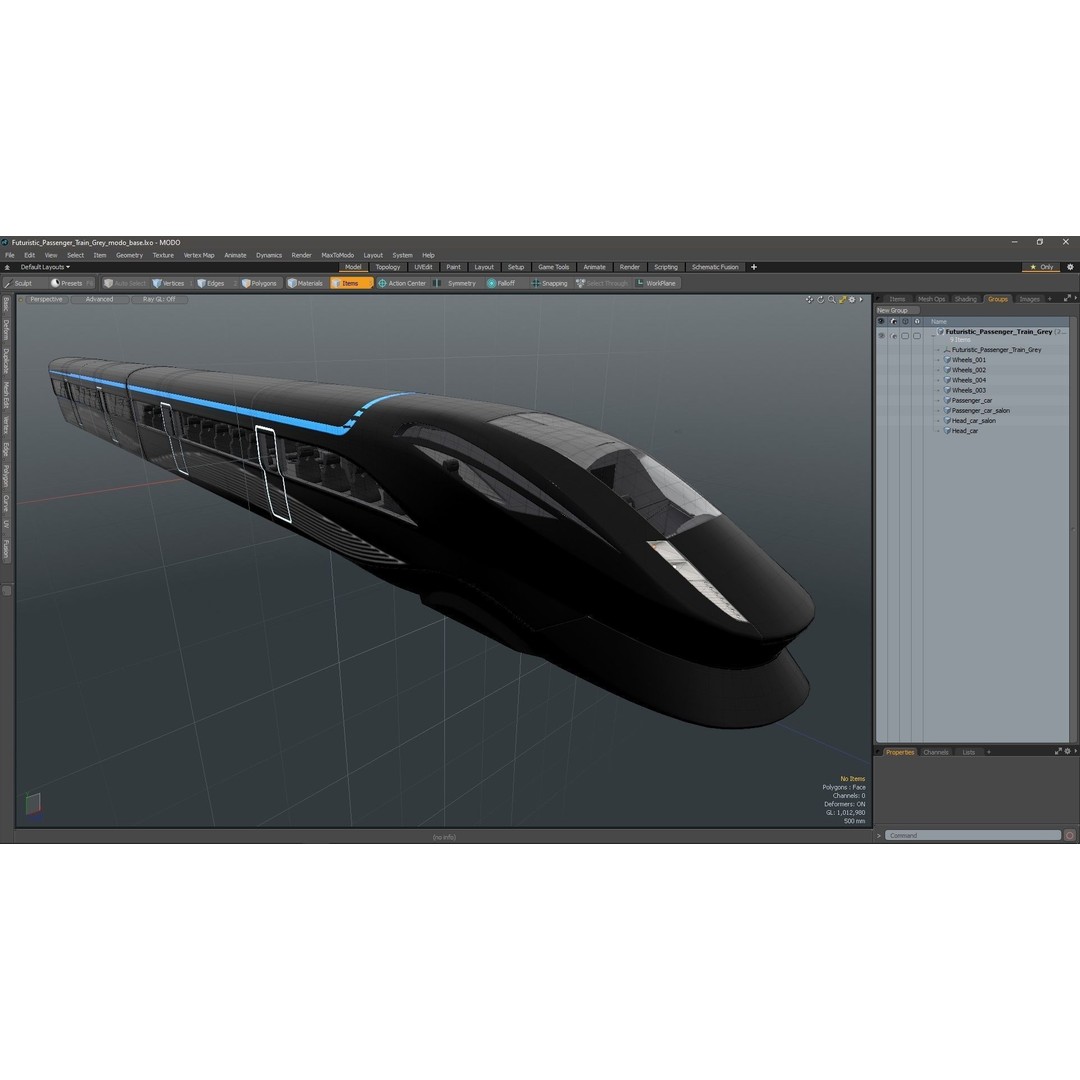 Futuristic Passenger Train 3D Model – Sci-Fi High-Speed Rail, PBR - View 26