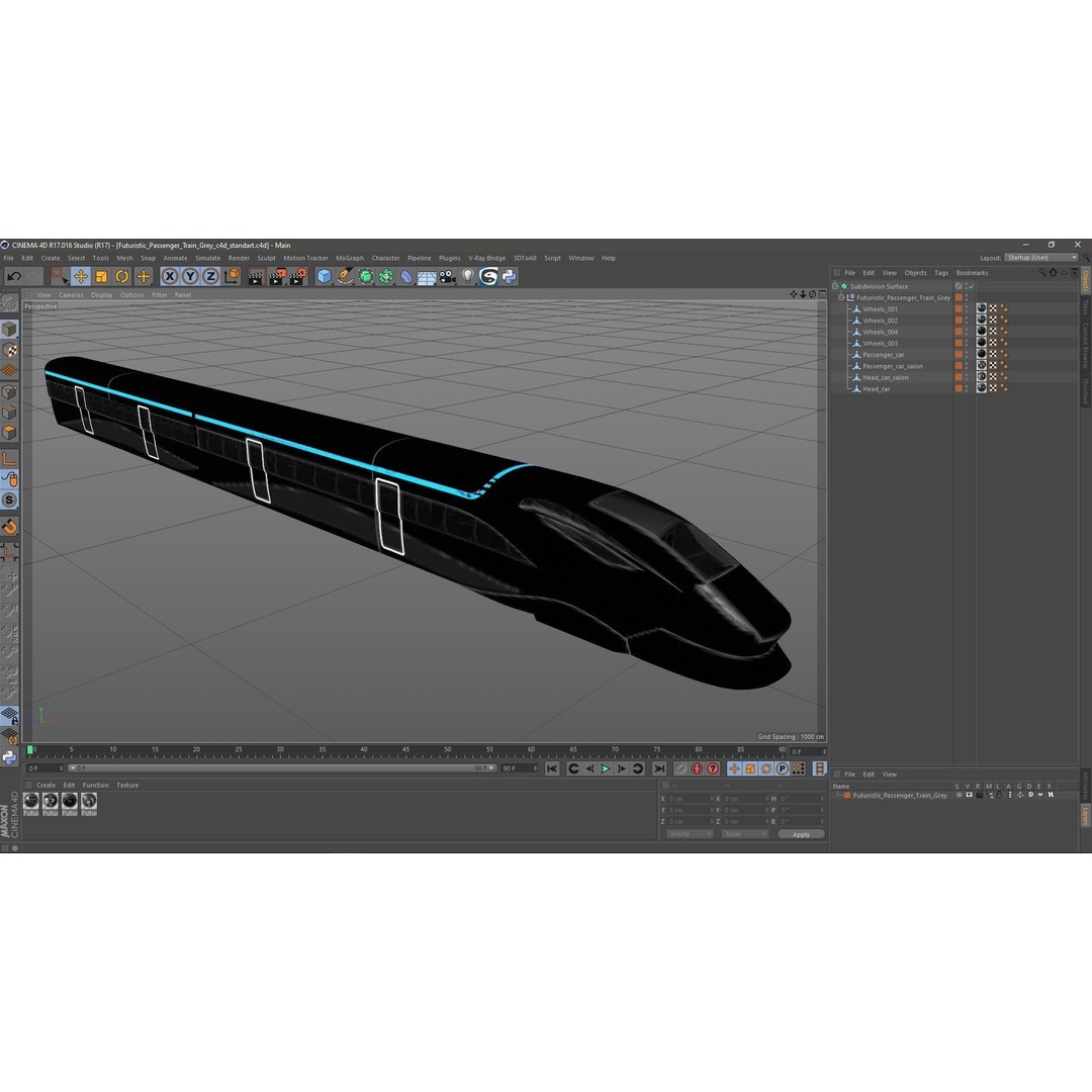 Futuristic Passenger Train 3D Model – Sci-Fi High-Speed Rail, PBR - View 27