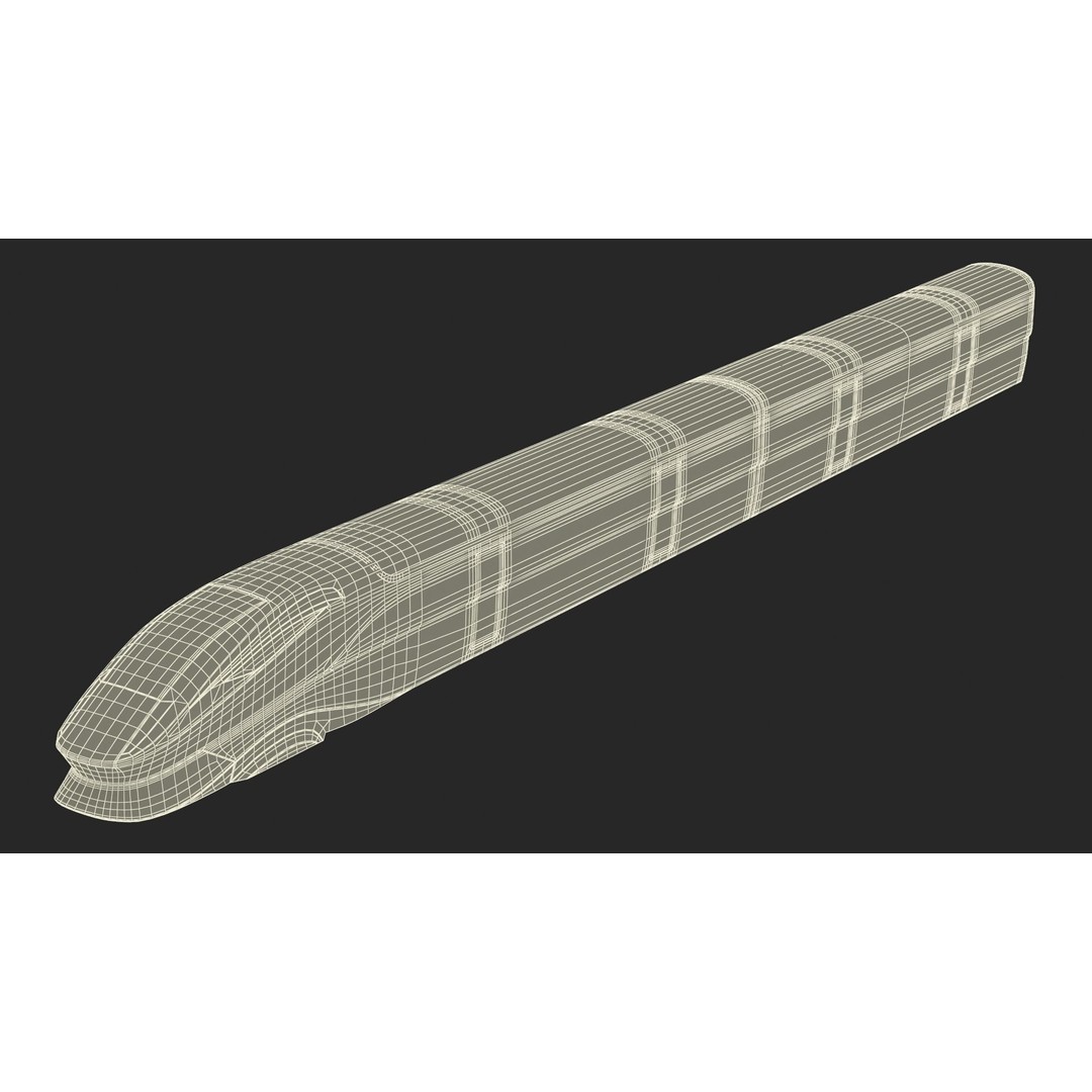 Futuristic Passenger Train 3D Model – Sci-Fi High-Speed Rail, PBR - View 30