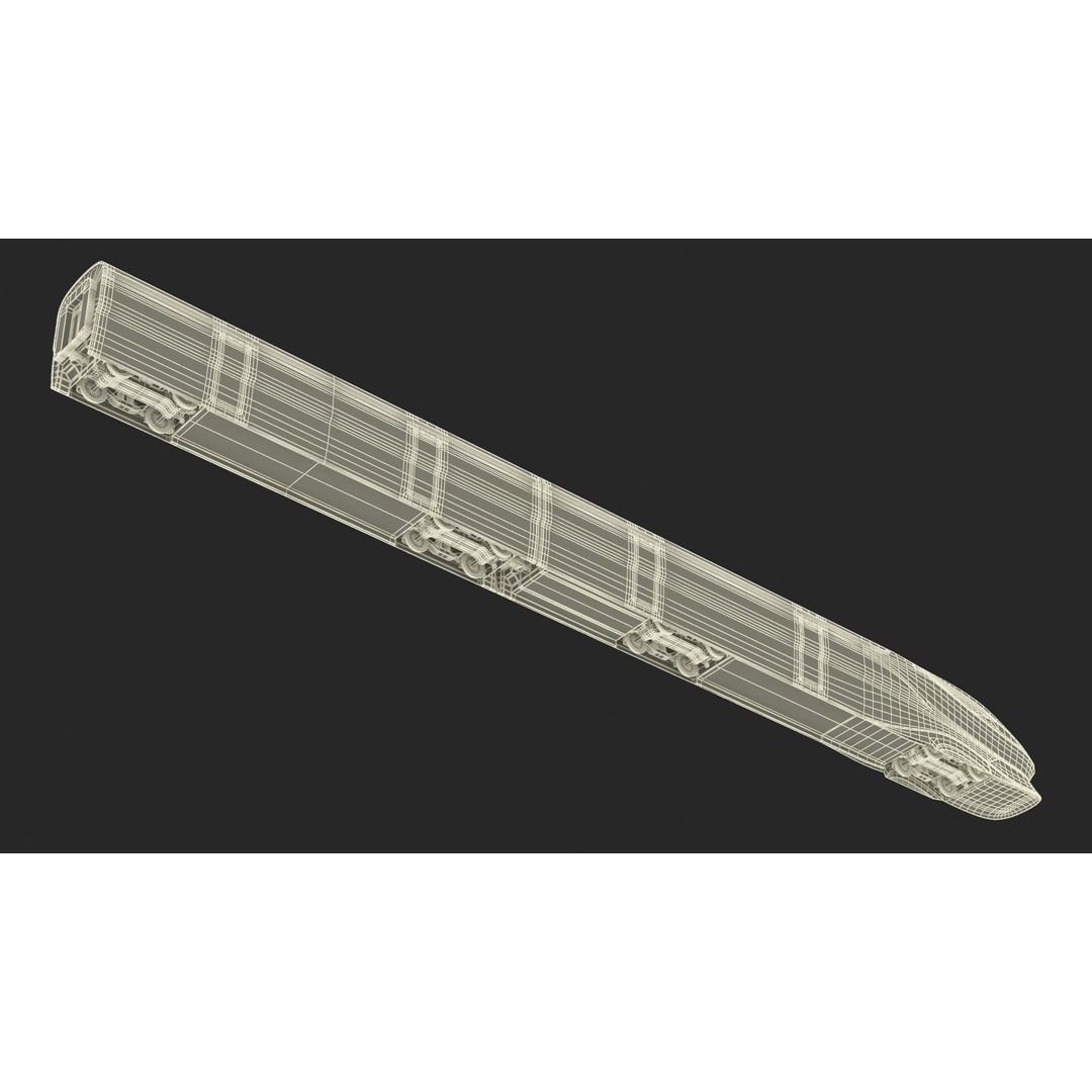 Futuristic Passenger Train 3D Model – Sci-Fi High-Speed Rail, PBR - View 31