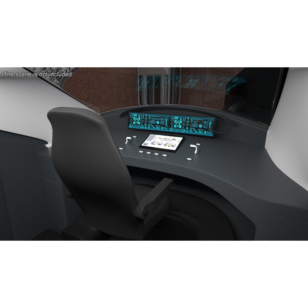 Futuristic Passenger Train 3D Model – Sci-Fi High-Speed Rail, PBR - View 6