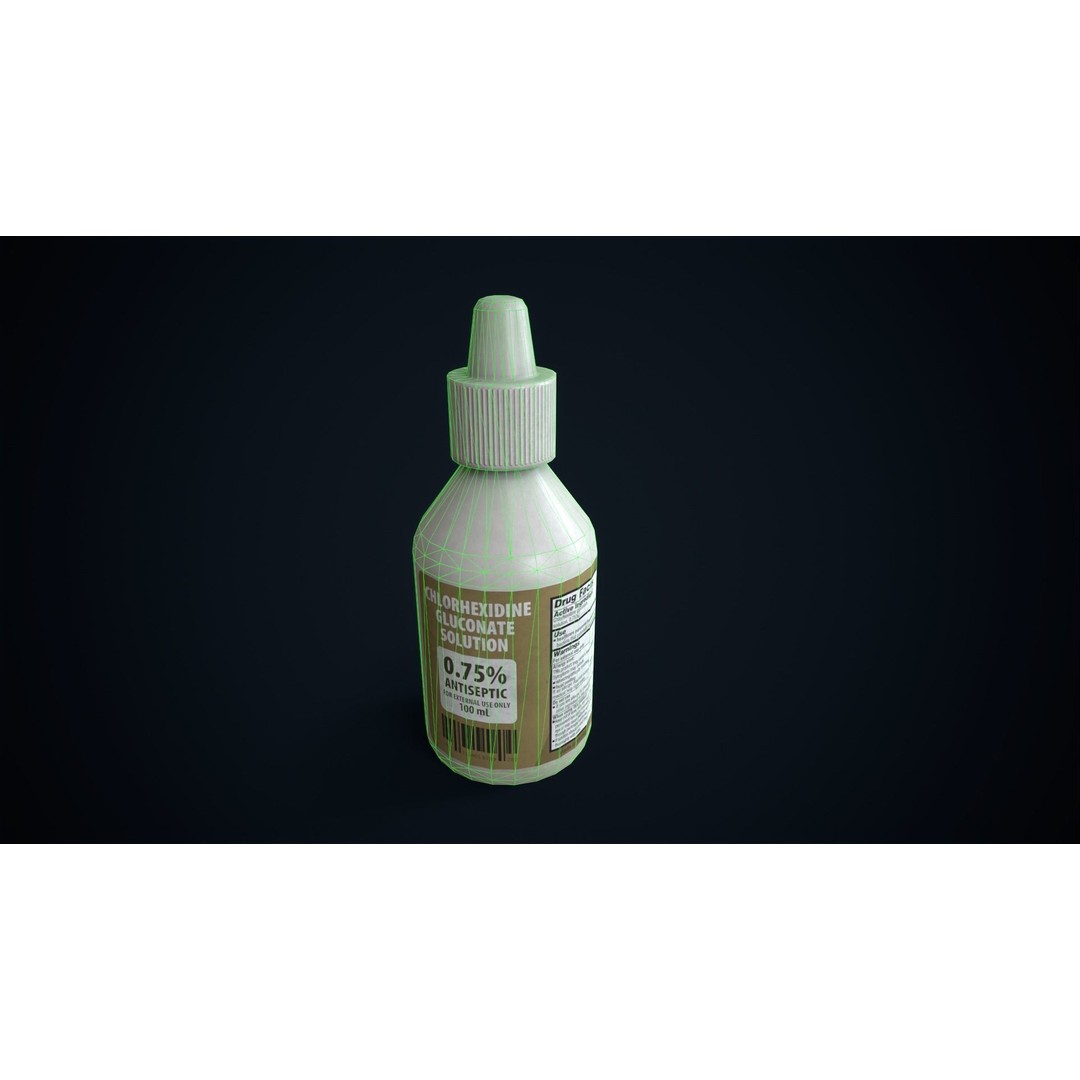 Chlorhexidine Antiseptic 3D Model – Low Poly Game Ready Asset, FBX, OBJ