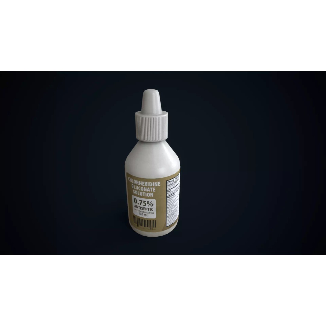 Chlorhexidine Antiseptic 3D Model – Low Poly Game Ready Asset, FBX, OBJ - View 2