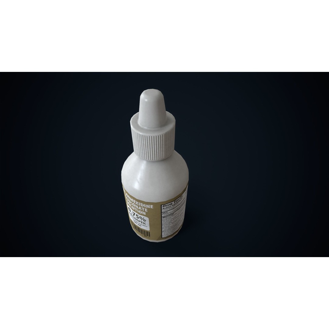 Chlorhexidine Antiseptic 3D Model – Low Poly Game Ready Asset, FBX, OBJ - View 3