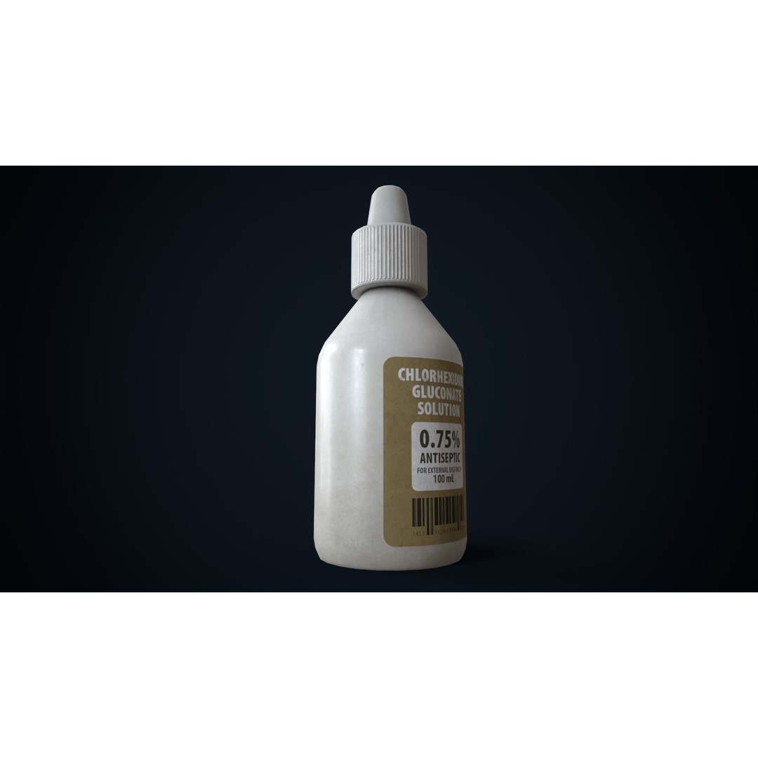 Chlorhexidine Antiseptic 3D Model – Low Poly Game Ready Asset, FBX, OBJ - View 5