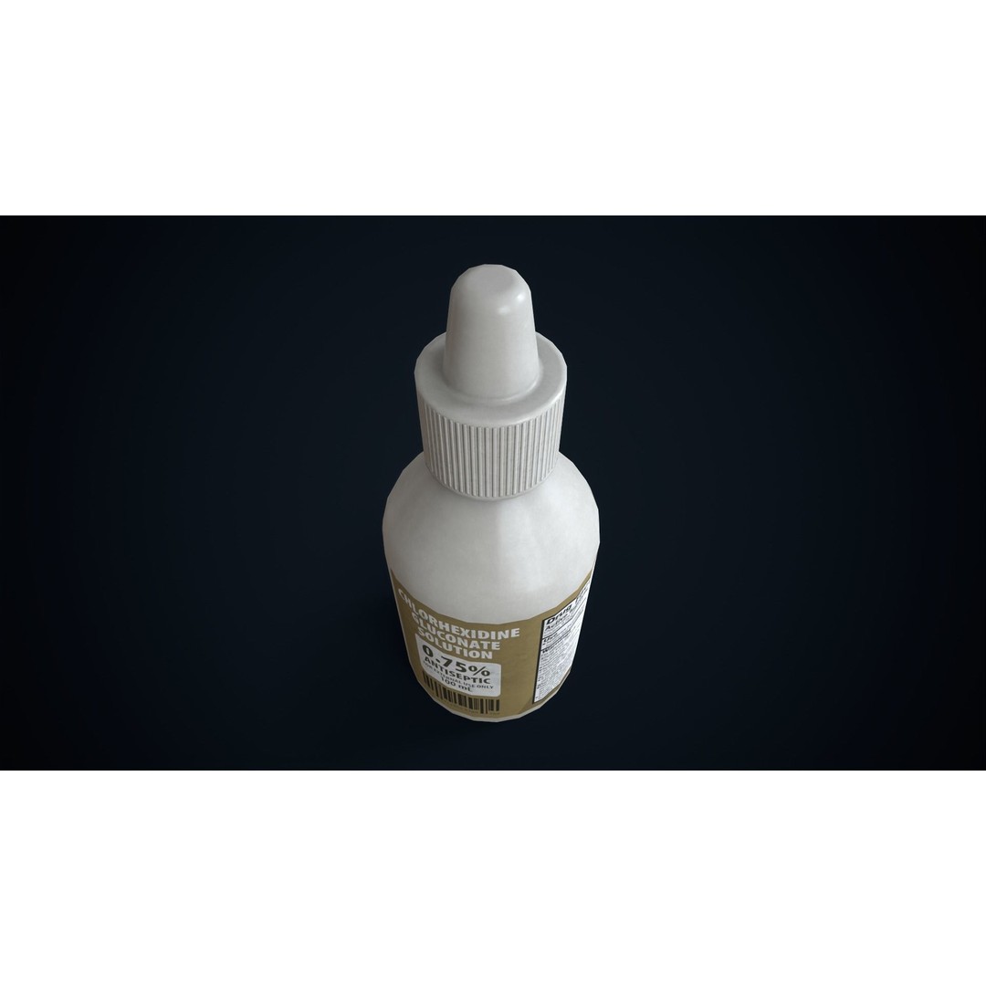 Chlorhexidine Antiseptic 3D Model – Low Poly Game Ready Asset, FBX, OBJ - View 7