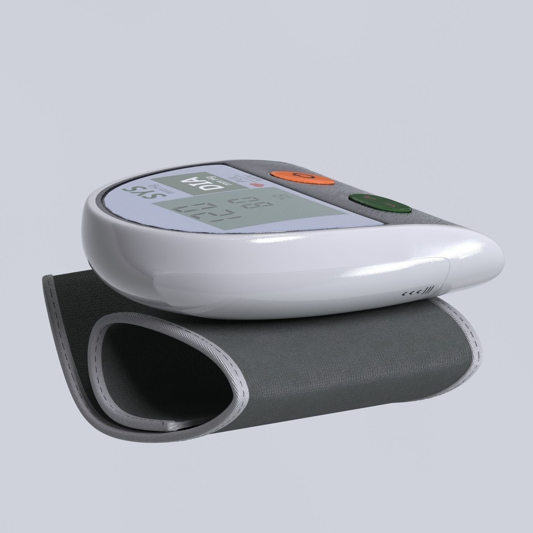 Digital Blood Pressure Monitor 3D Model – Low Poly Medical Asset, FBX - View 16