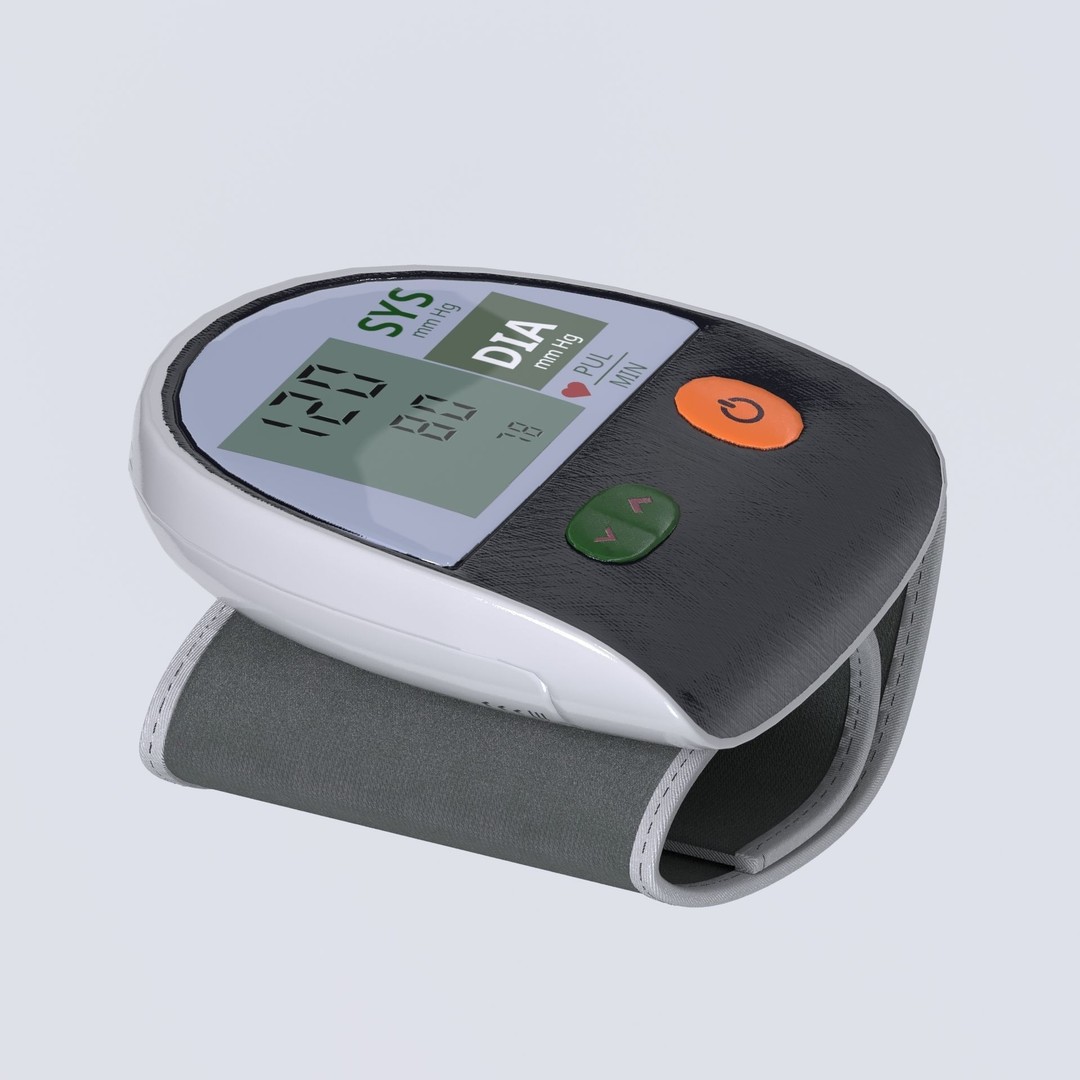 Digital Blood Pressure Monitor 3D Model – Low Poly Medical Asset, FBX - View 18