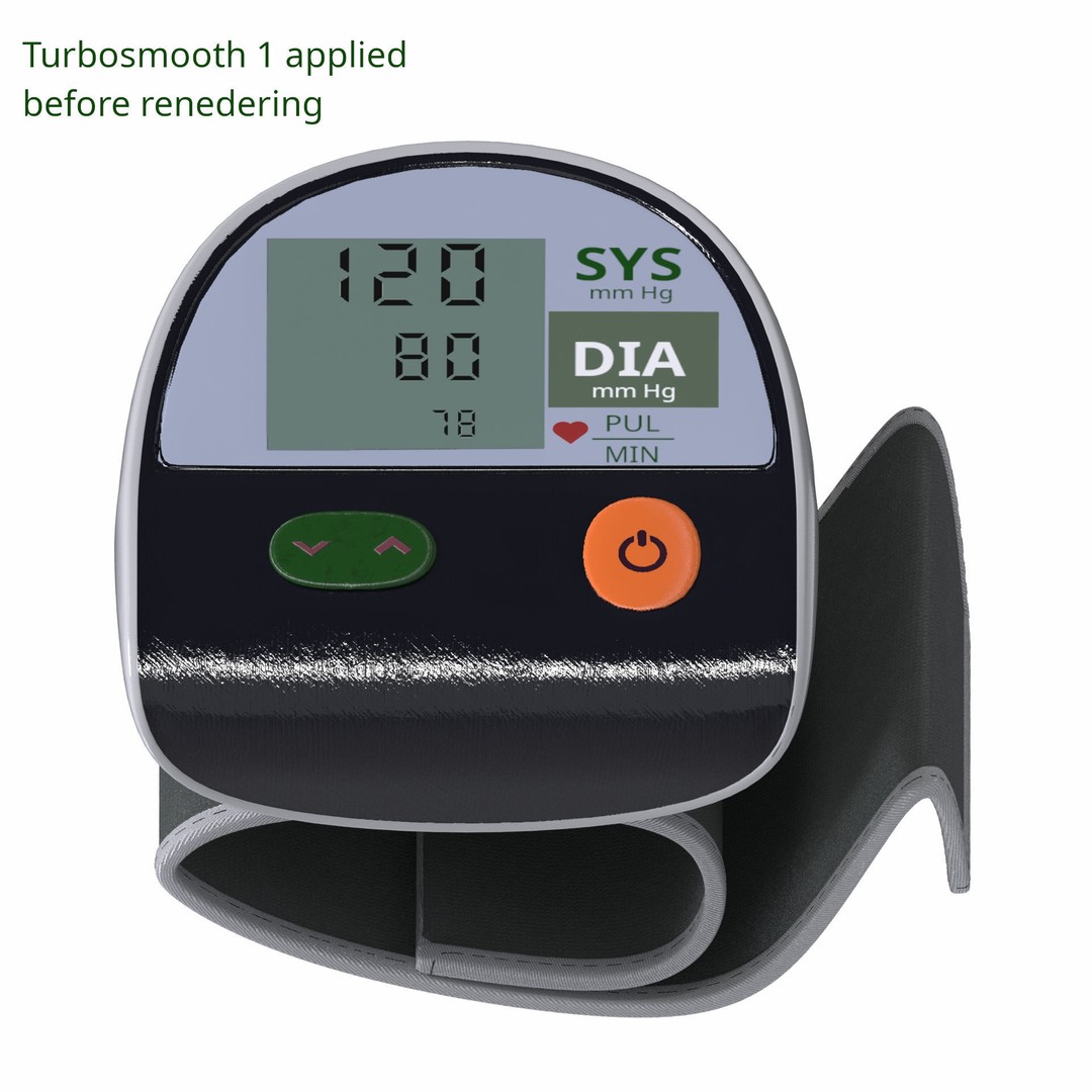 Digital Blood Pressure Monitor 3D Model – Low Poly Medical Asset, FBX - View 4