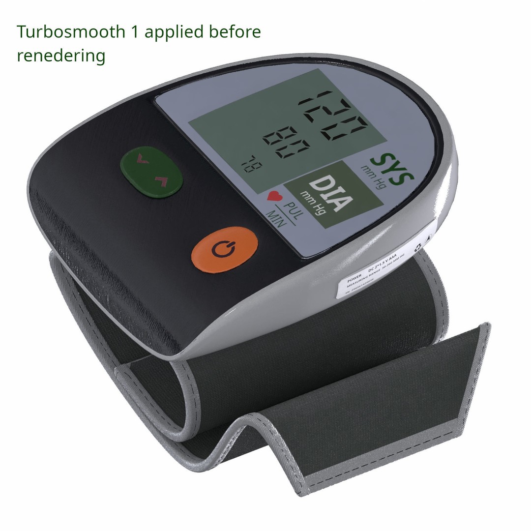 Digital Blood Pressure Monitor 3D Model – Low Poly Medical Asset, FBX - View 6