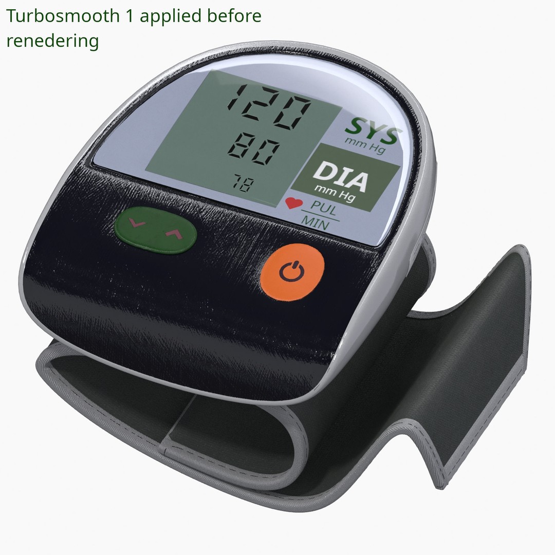 Digital Blood Pressure Monitor 3D Model – Low Poly Medical Asset, FBX - View 8