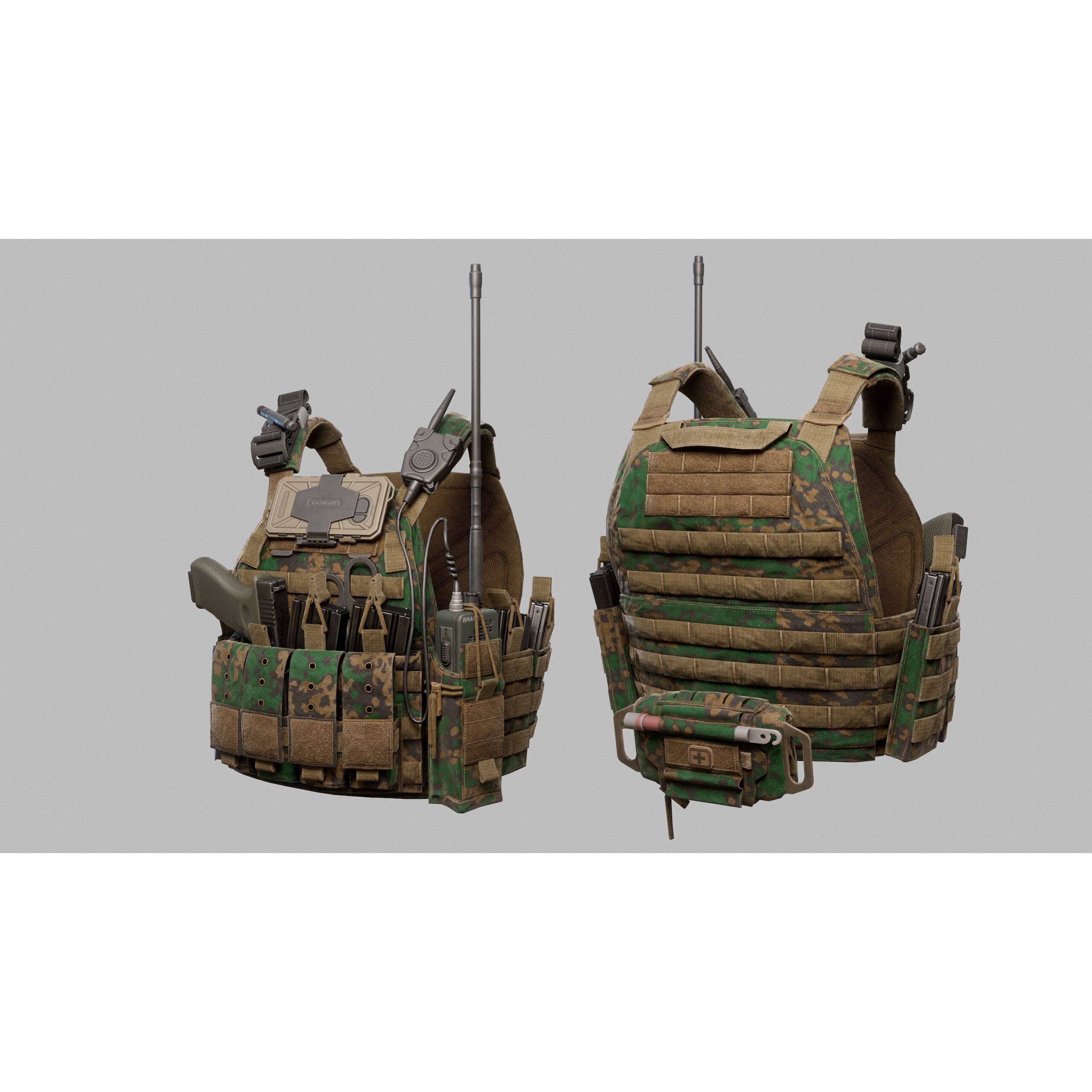 Tactical Vest - Low-Poly Game-Ready 3D Model - View 10