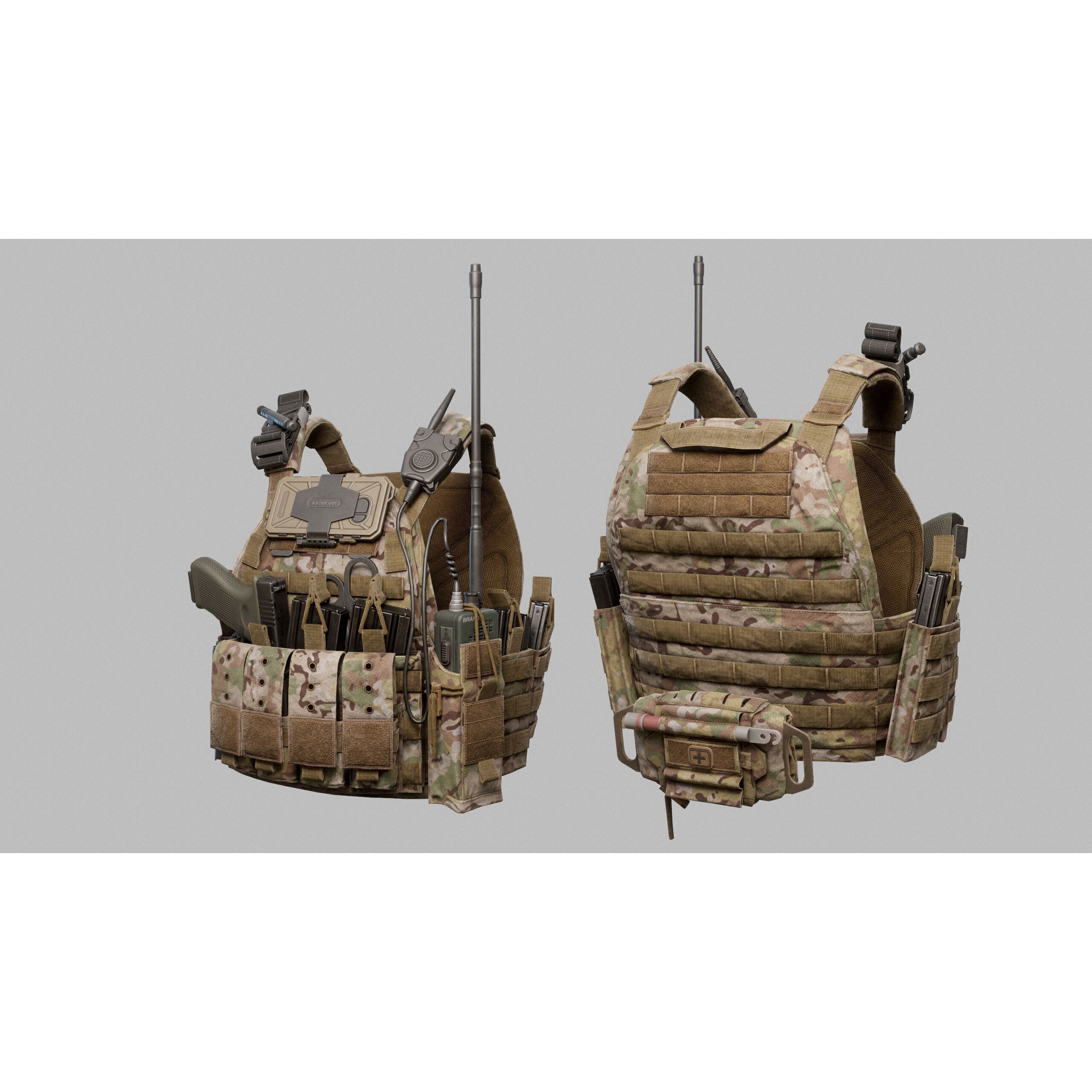 Tactical Vest - Low-Poly Game-Ready 3D Model - View 11