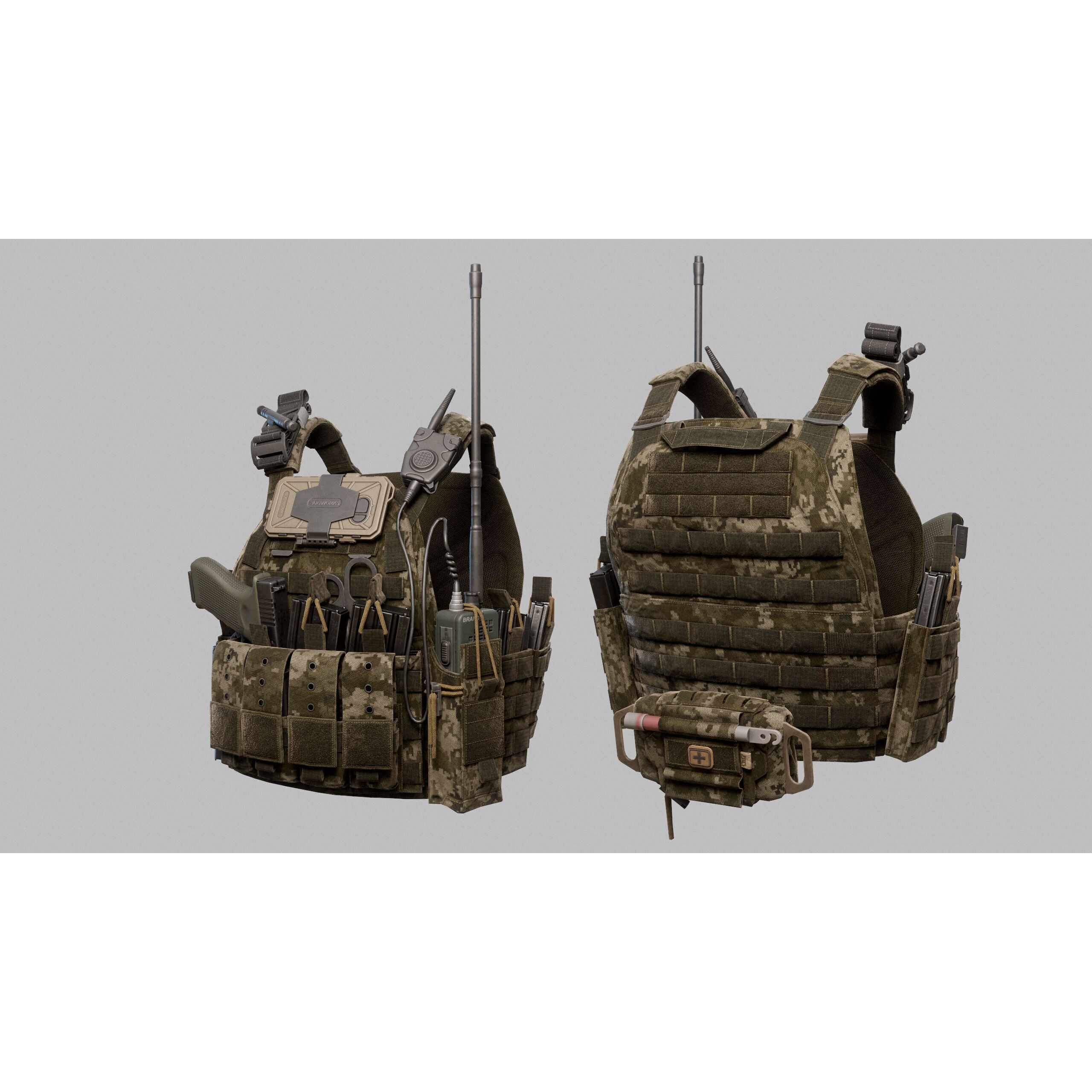 Tactical Vest - Low-Poly Game-Ready 3D Model - View 13