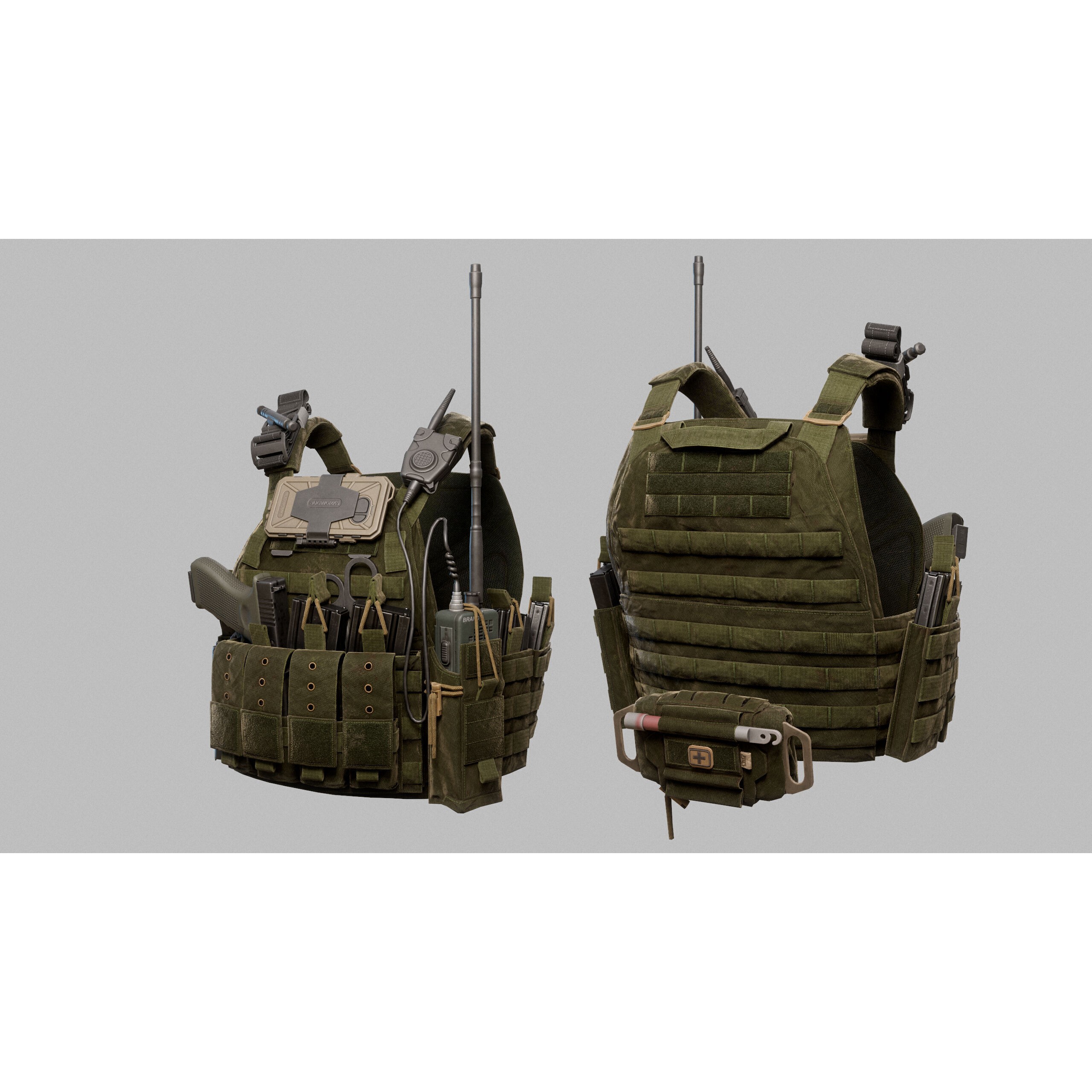 Tactical Vest - Low-Poly Game-Ready 3D Model - View 14
