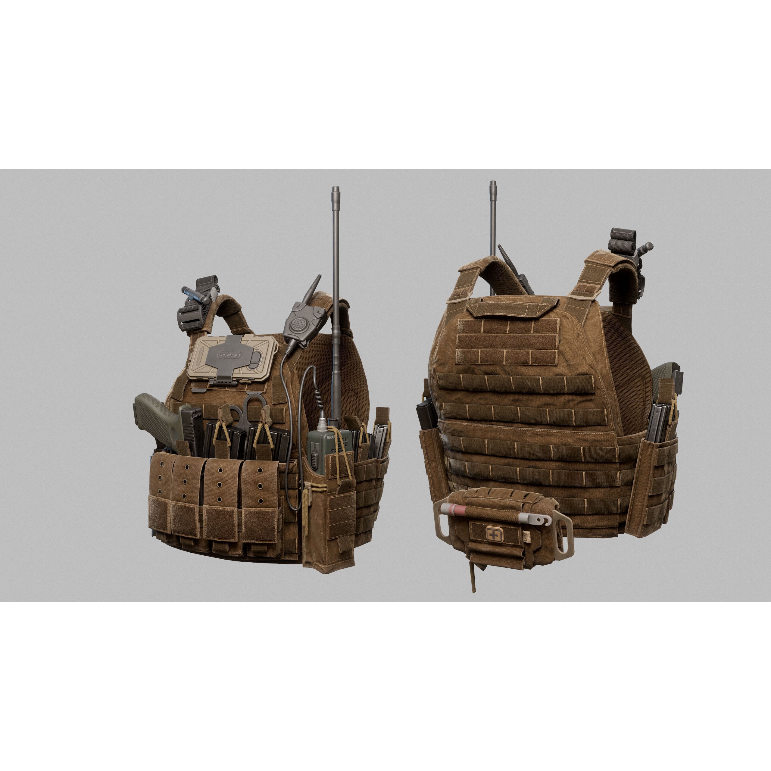 Tactical Vest - Low-Poly Game-Ready 3D Model - View 15