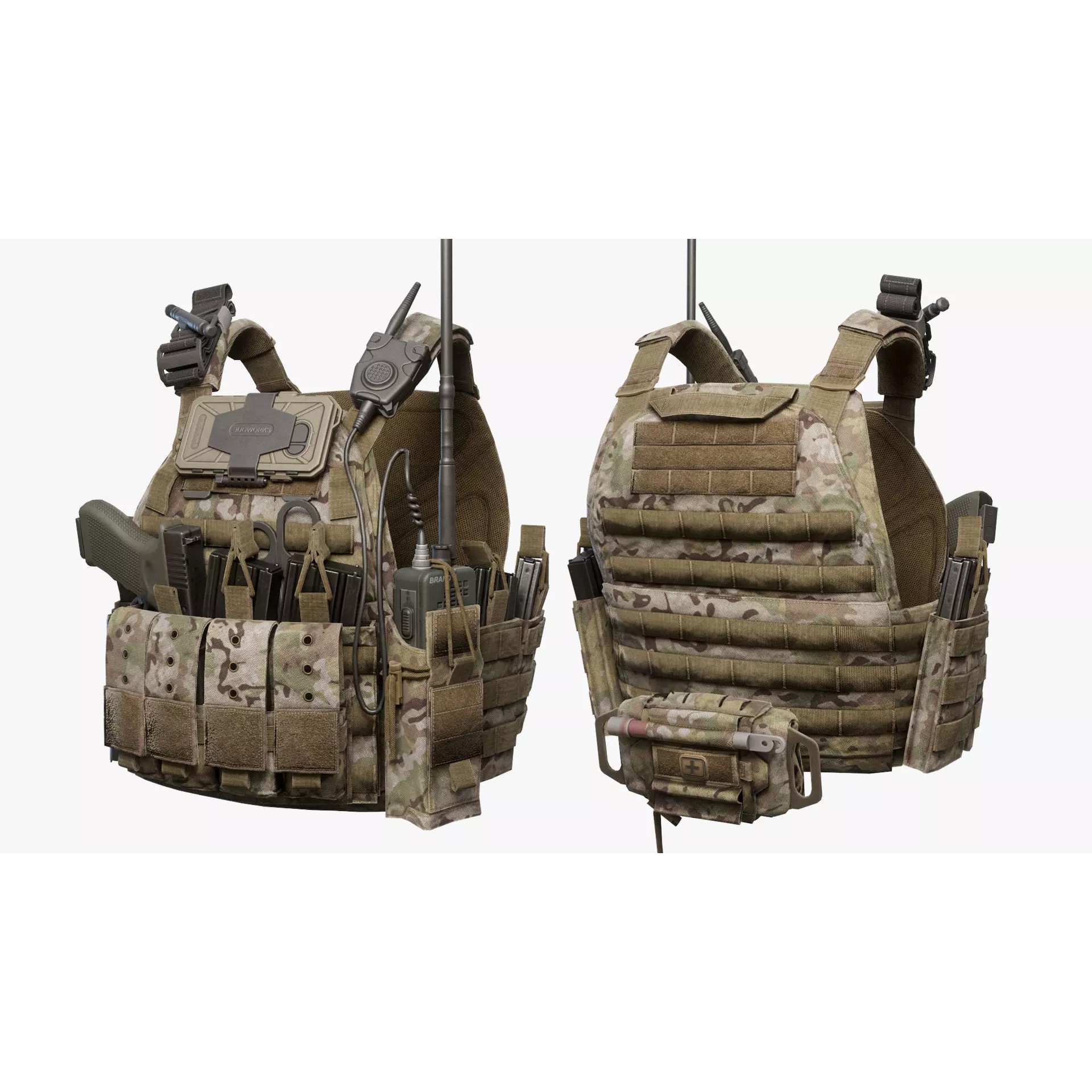 Tactical Vest - Low-Poly Game-Ready 3D Model - View 2