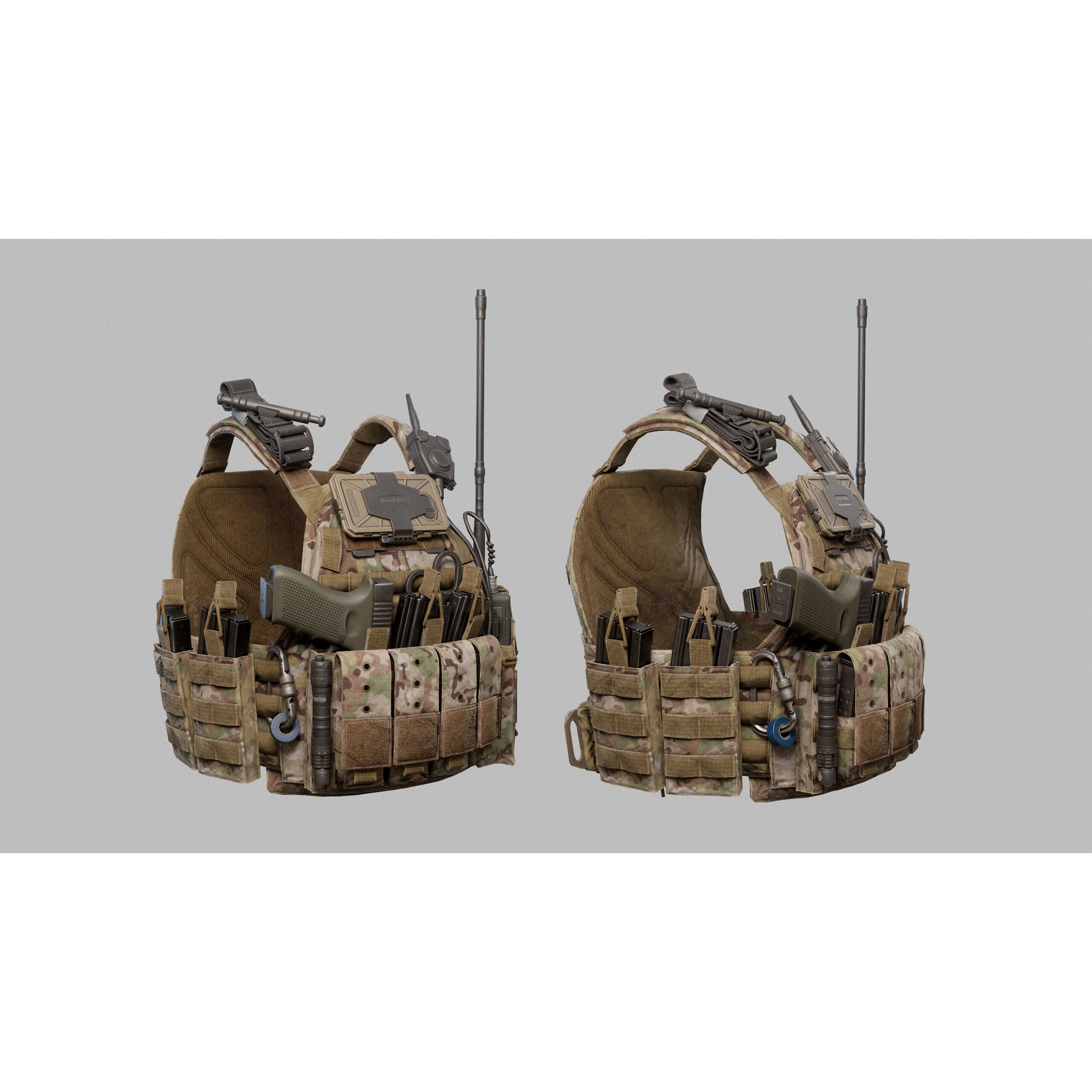 Tactical Vest - Low-Poly Game-Ready 3D Model - View 4