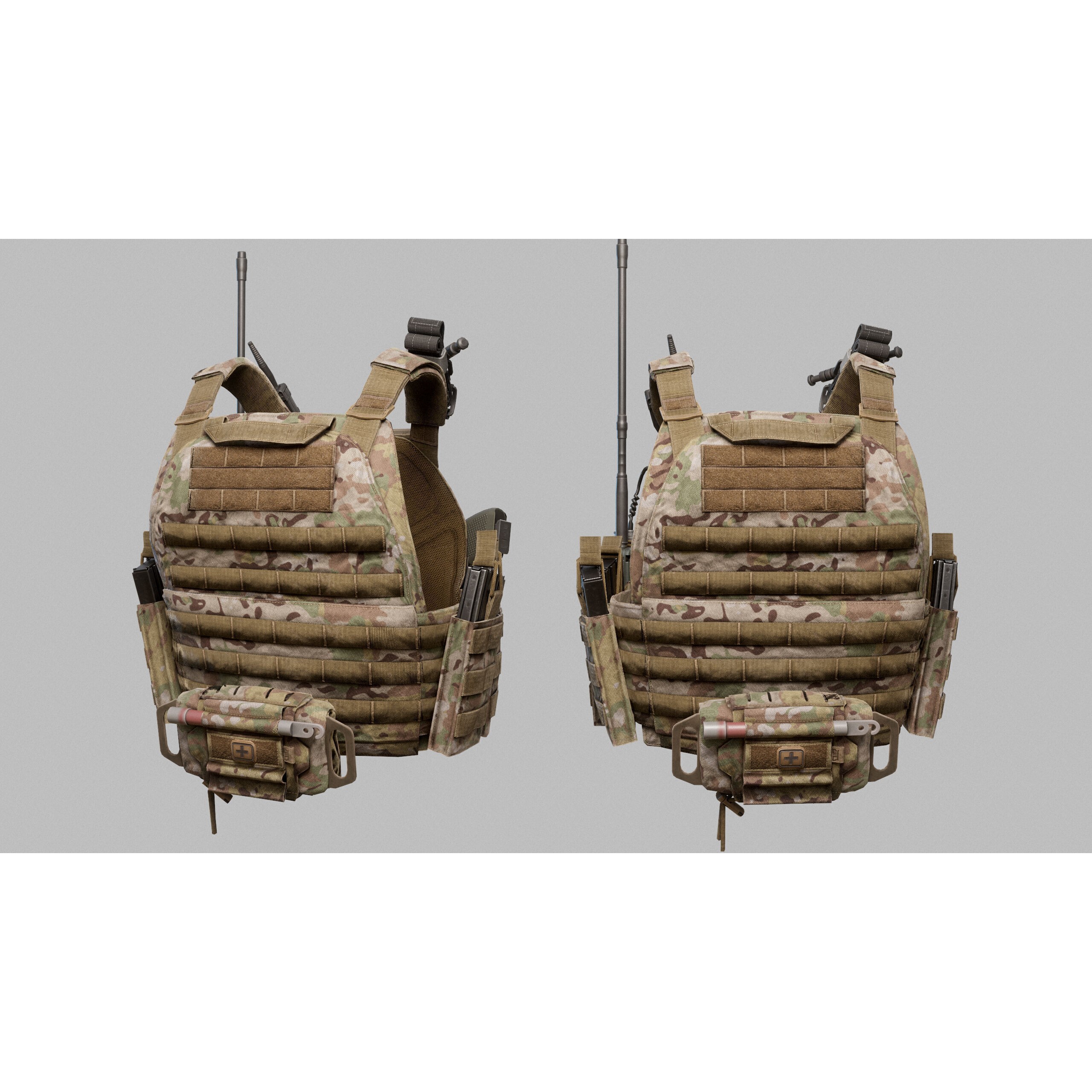 Tactical Vest - Low-Poly Game-Ready 3D Model - View 6
