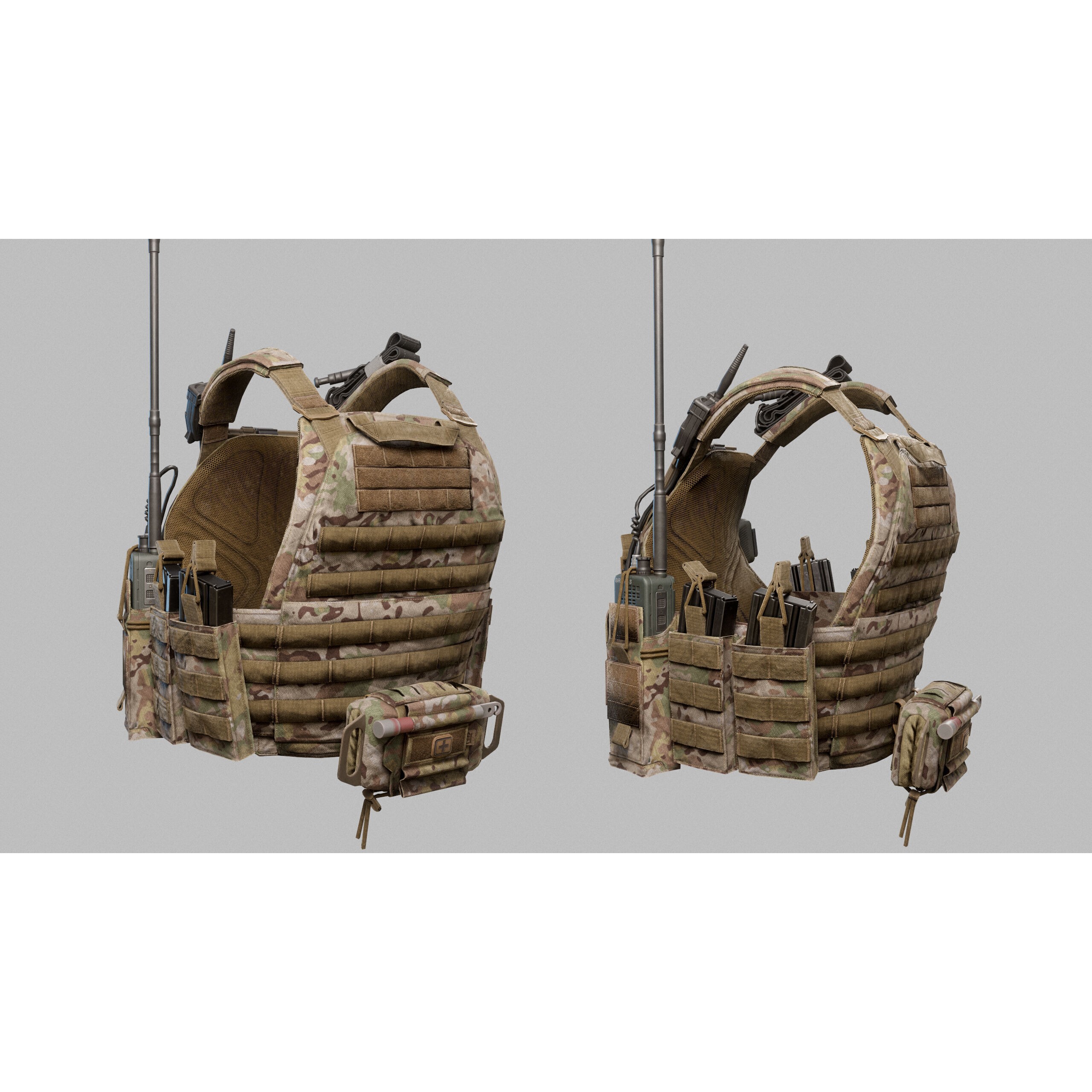 Tactical Vest - Low-Poly Game-Ready 3D Model - View 7