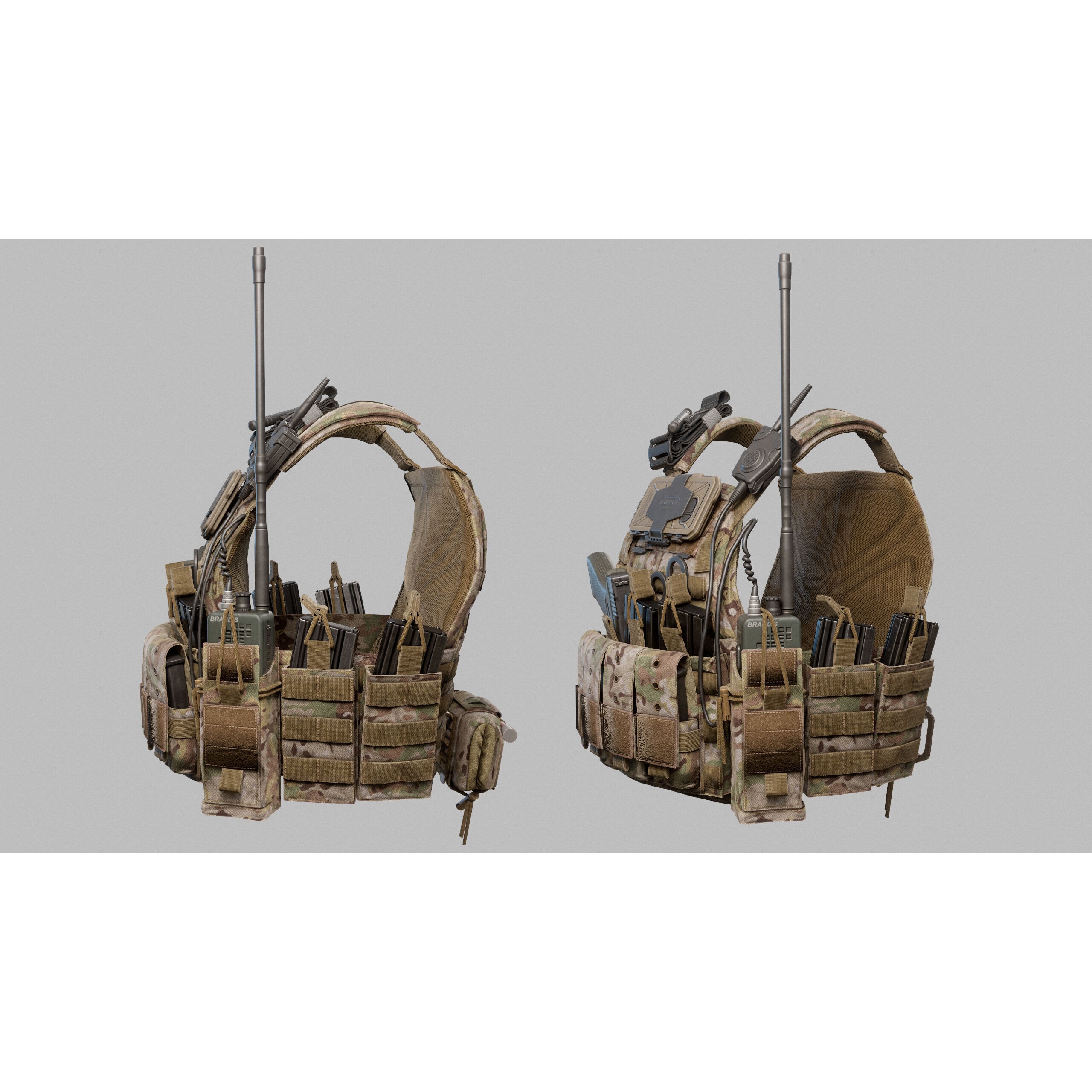 Tactical Vest - Low-Poly Game-Ready 3D Model - View 8
