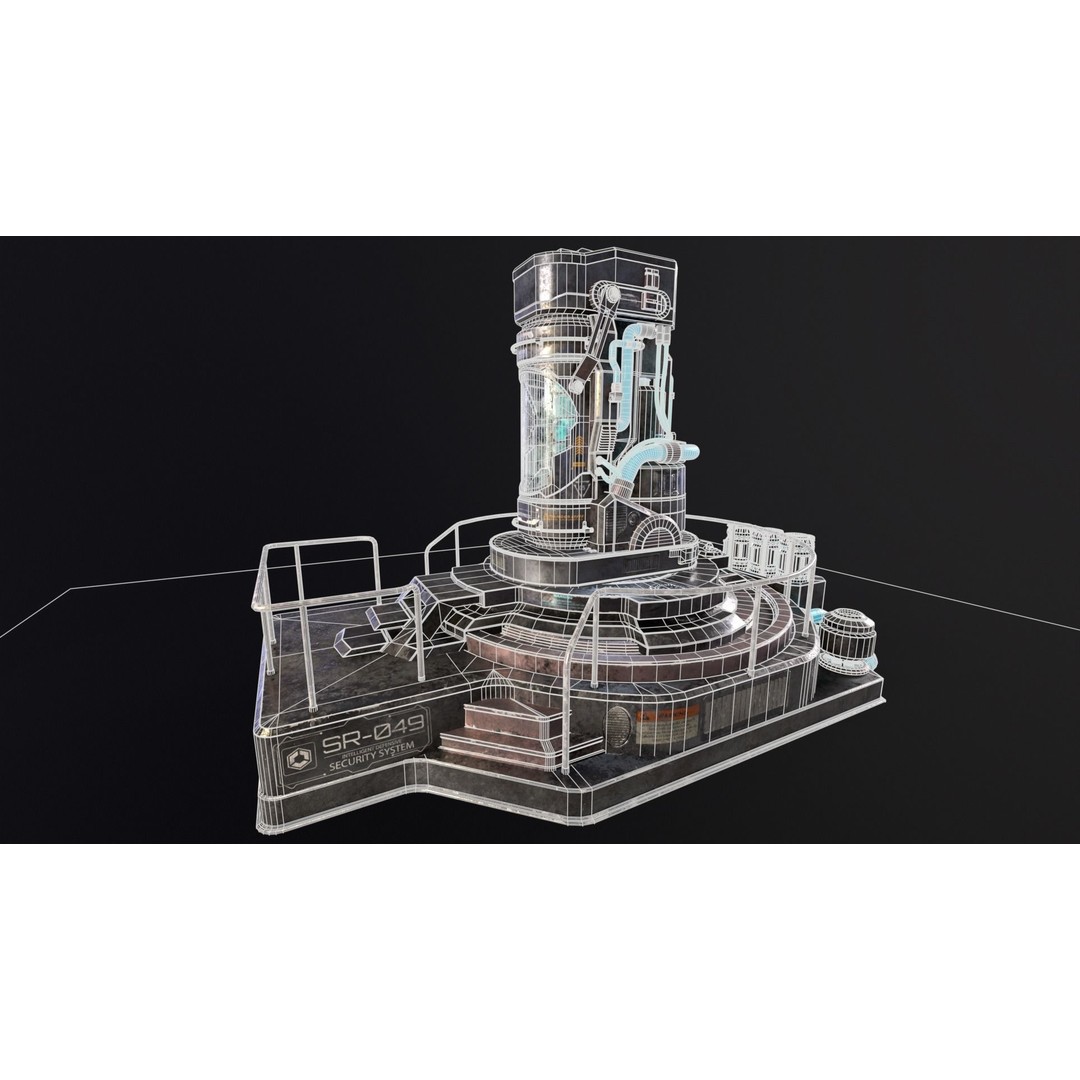 Cryopod Stasis Chamber 3D Model – Low Poly PBR Game Asset, FBX, OBJ - View 10