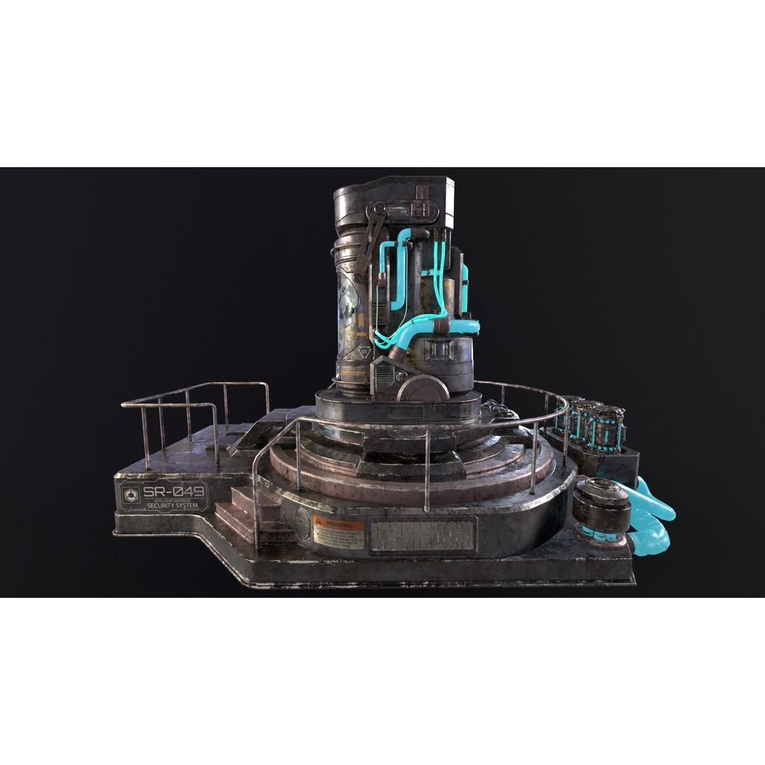 Cryopod Stasis Chamber 3D Model – Low Poly PBR Game Asset, FBX, OBJ - View 11