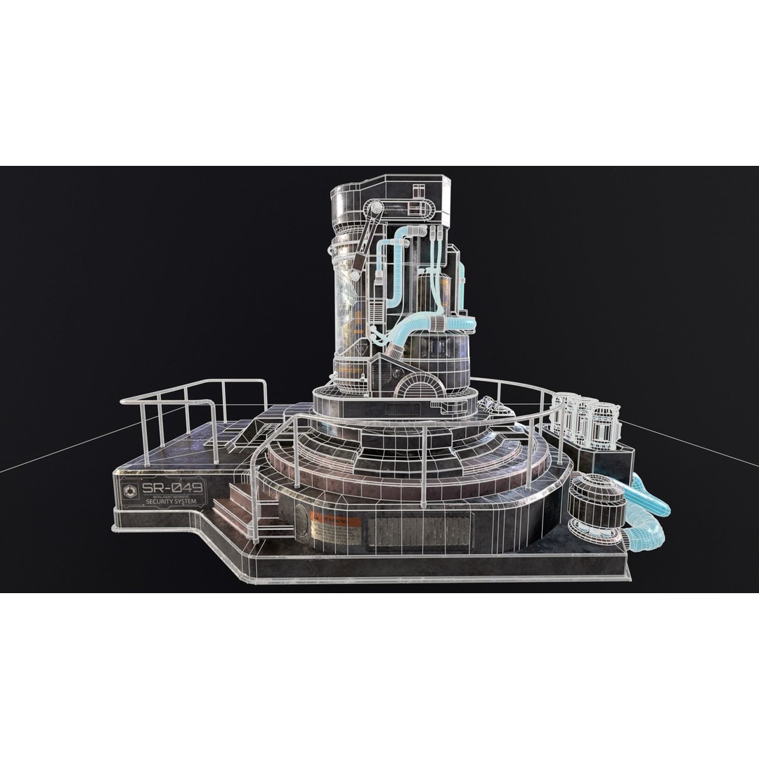 Cryopod Stasis Chamber 3D Model – Low Poly PBR Game Asset, FBX, OBJ - View 12