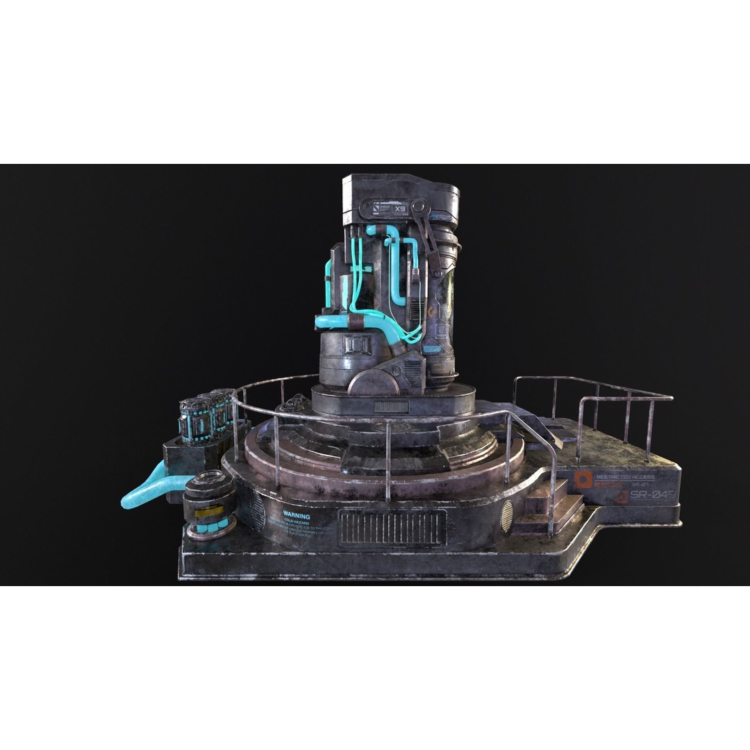 Cryopod Stasis Chamber 3D Model – Low Poly PBR Game Asset, FBX, OBJ - View 19