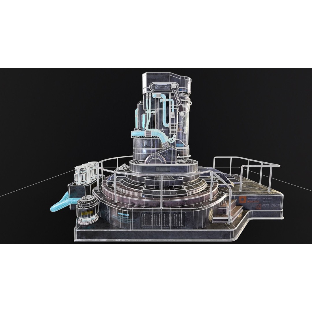 Cryopod Stasis Chamber 3D Model – Low Poly PBR Game Asset, FBX, OBJ - View 20