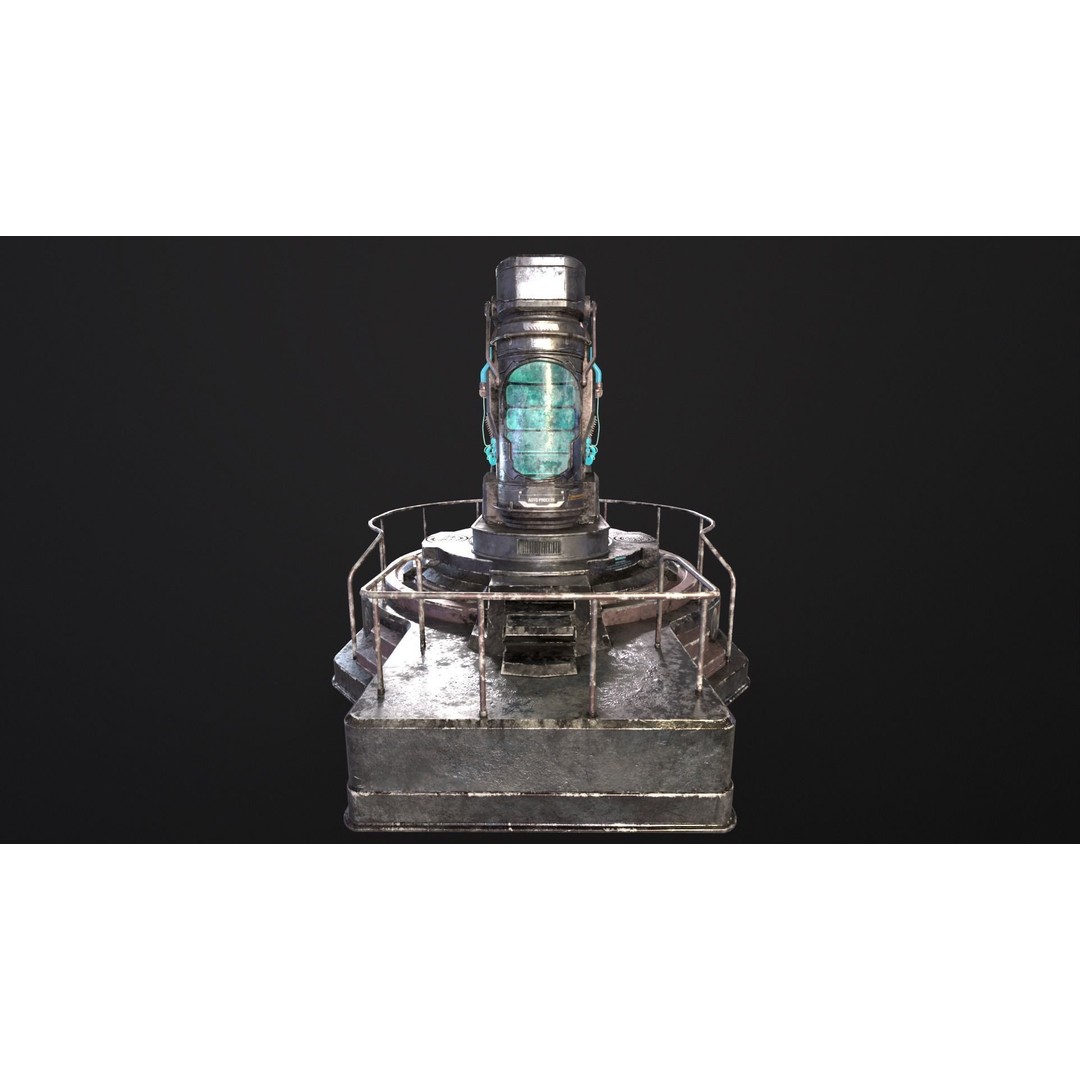 Cryopod Stasis Chamber 3D Model – Low Poly PBR Game Asset, FBX, OBJ - View 5