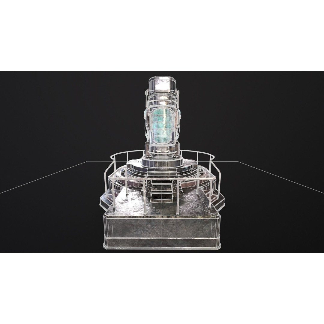 Cryopod Stasis Chamber 3D Model – Low Poly PBR Game Asset, FBX, OBJ - View 6