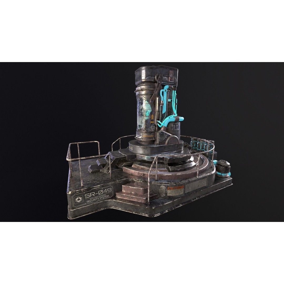 Cryopod Stasis Chamber 3D Model – Low Poly PBR Game Asset, FBX, OBJ - View 9