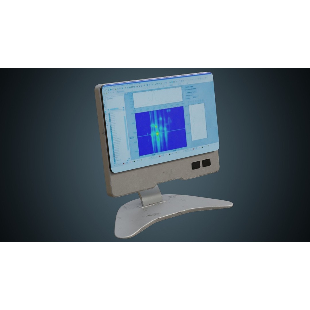 Medical Computer 3D Model – Low Poly PBR Asset, FBX, Blender - View 3