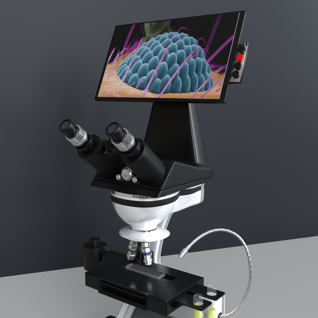 Microscope 3D Model – High Poly PBR Asset, Blender Format - View 13