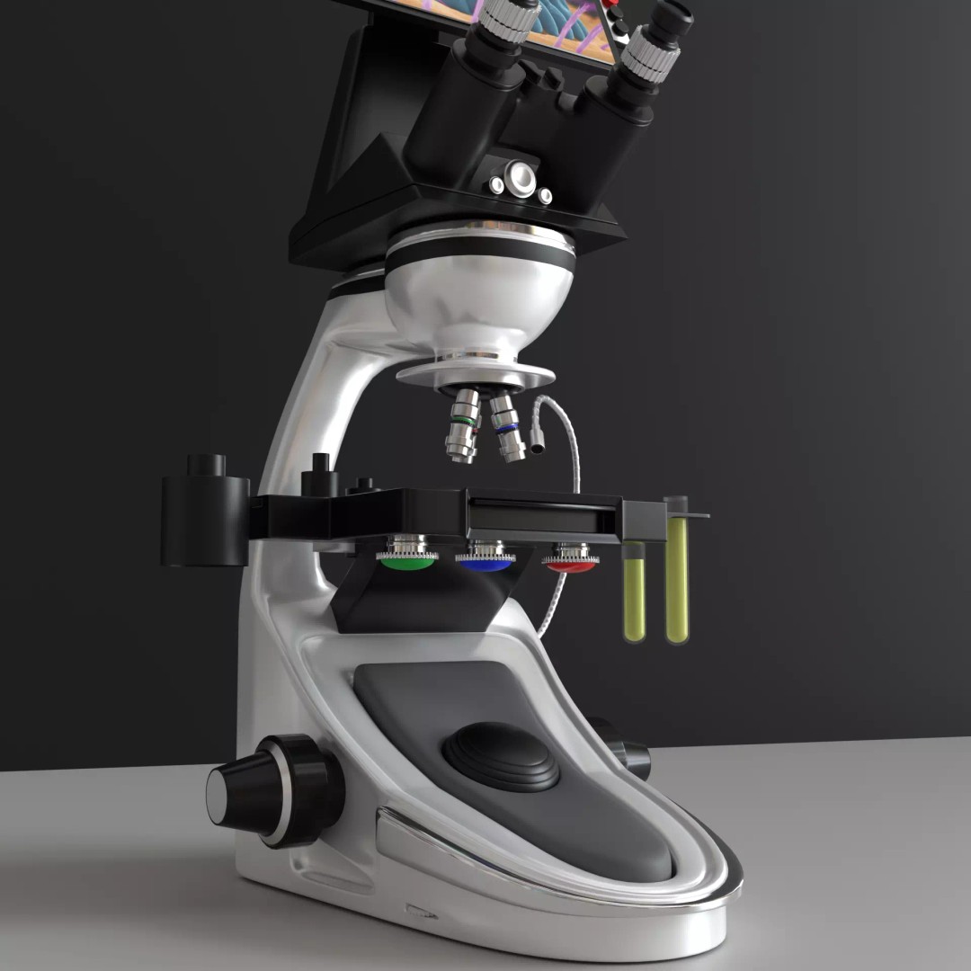 Microscope 3D Model – High Poly PBR Asset, Blender Format - View 2